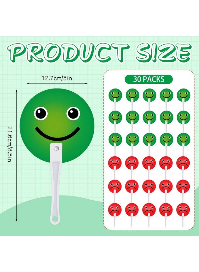 ماكاري مجموعة من 30 مضرب تصويت للفصول الدراسية، لوازم مفيدة للمعلمين في الفصول الدراسية، لافتة بلاستيكية للوجه، مضرب صواب أو خطأ باللونين الأخضر والأحمر، مضرب صواب أو خطأ لطلاب المدارس - Image 2