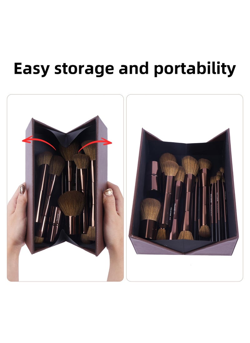 MAANGE 20 Pcs Makeup Brushes with Gift Box, Double-End Multi-functional Makeup Brushes for Blending Liquid Powder Concealer Cream Blush  - Image 3