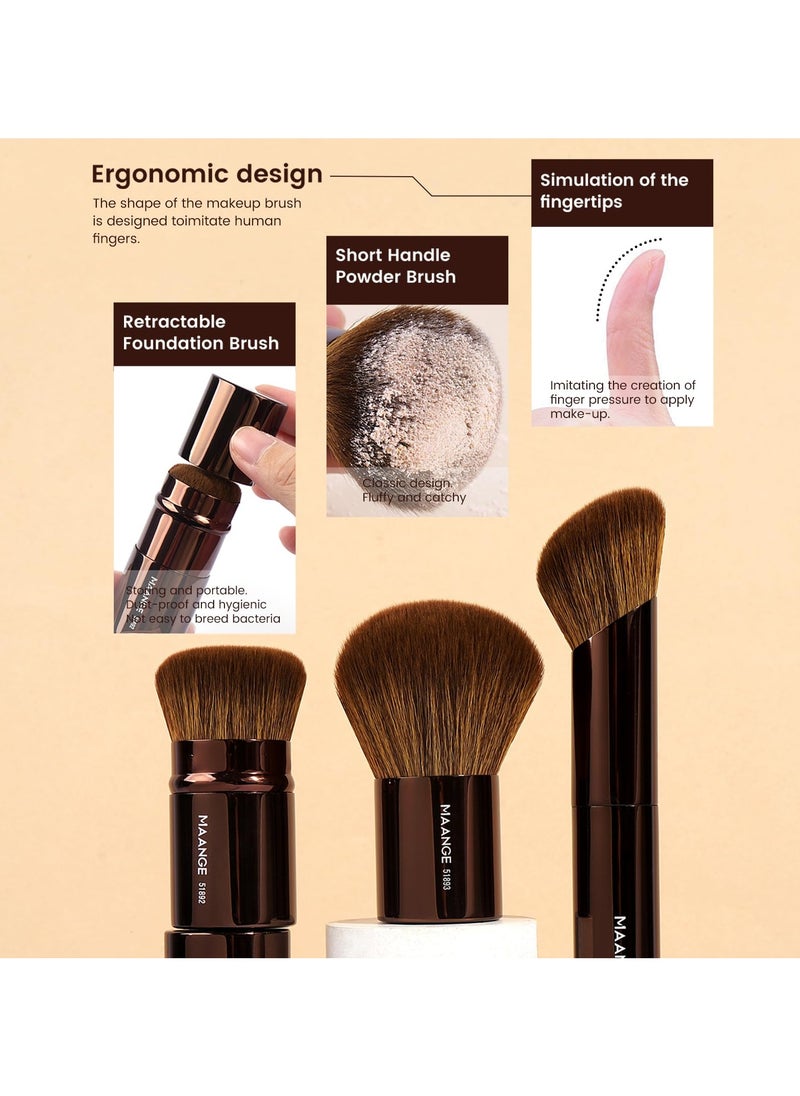 MAANGE 20 Pcs Makeup Brushes with Gift Box, Double-End Multi-functional Makeup Brushes for Blending Liquid Powder Concealer Cream Blush  - Image 5