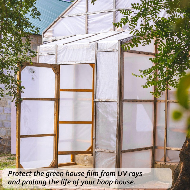 warmfarm 6 Mil Clear Greenhouse Plastic Sheeting,Transparent Plastic Film for Greenhouse, Resistant Polyethylene Film for Farm,Garden (6.5ftx9.8ft) - Image 4