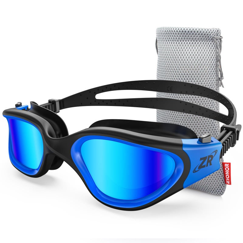 ZIONOR Swim Goggles, Upgraded G1 Polarized Swimming Goggles Anti-Fog for Adult Men Women A1 (Polarized + Mirror Blue) - Image 1
