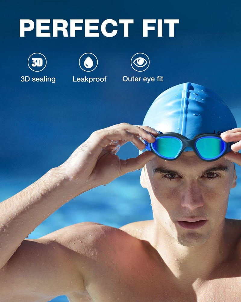 ZIONOR Swim Goggles, Upgraded G1 Polarized Swimming Goggles Anti-Fog for Adult Men Women A1 (Polarized + Mirror Blue) - Image 3