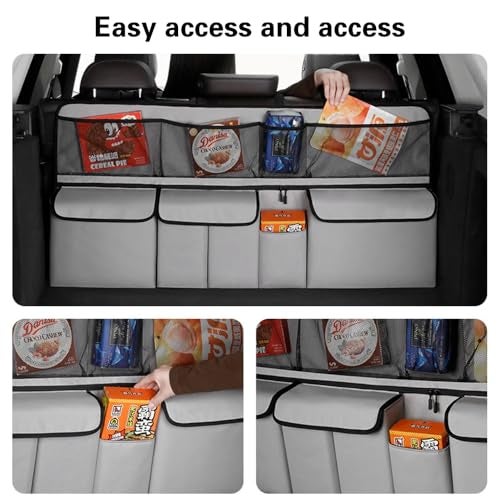 YOURKARTS.COM Car Trunk Organizer Hanging Backseat Storage Bag | Multi-Pocket SUV Boot Organizer | Foldable Rear Seat Cargo Storage for Groceries, Snacks & Travel Essentials (suv,muv) - Image 5