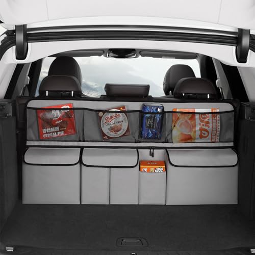 YOURKARTS.COM Car Trunk Organizer Hanging Backseat Storage Bag | Multi-Pocket SUV Boot Organizer | Foldable Rear Seat Cargo Storage for Groceries, Snacks & Travel Essentials (suv,muv) - Image 3