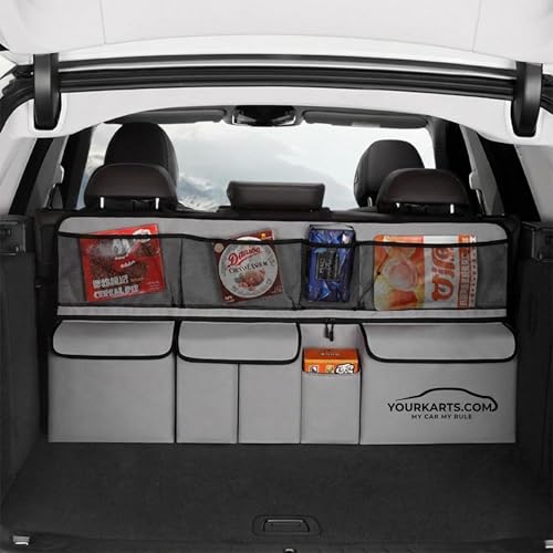 YOURKARTS.COM Car Trunk Organizer Hanging Backseat Storage Bag | Multi-Pocket SUV Boot Organizer | Foldable Rear Seat Cargo Storage for Groceries, Snacks & Travel Essentials (suv,muv) - Image 1