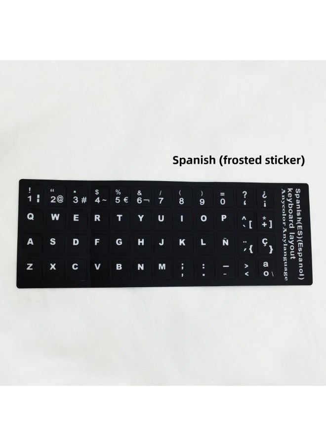 Generic - Explosions Laptop Keyboard Stickers Alphabet Stickers French English Russian Multi-Language Keyboard Stickers-Color:Black Text On White Background-Size:Italian - Image 1