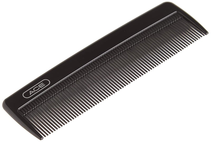 ACE GOODY Ace Classic Bobby Pocket and Purse Hair Comb - 5 Inch, Black - Great for All Hair Types - Fine Comb Teeth for Thin to Medium Hair