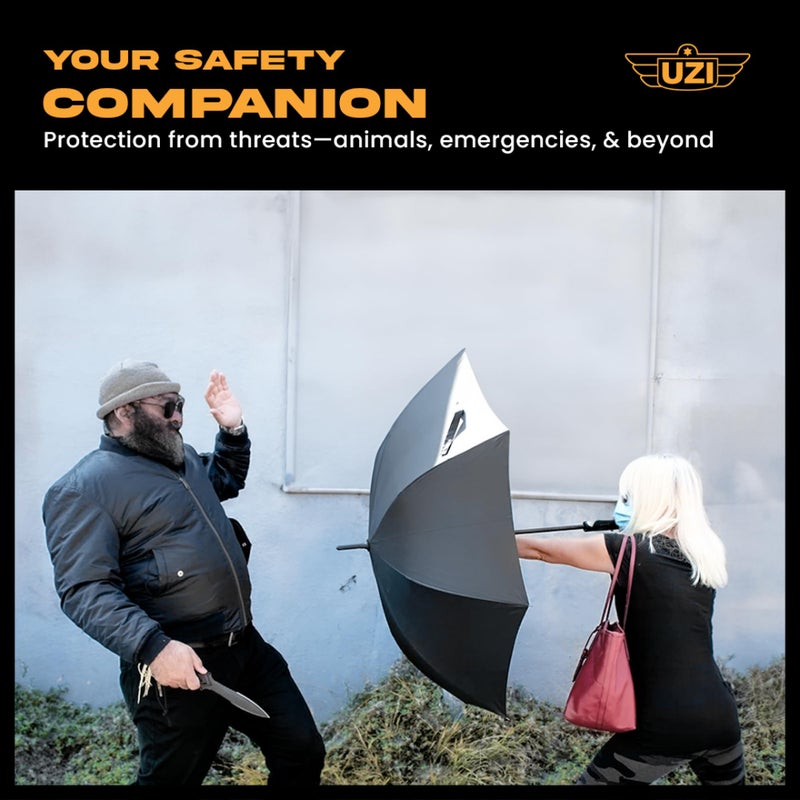 Uzi Tactical Self Defense Umbrella â€“ Windproof Unbreakable Fiberglass with Carbide Tip - Lightweight, Large, Portable, Travel Umbrella for Men & Women â€“ Combat-Ready for Rain, Snow & Wind - Image 3