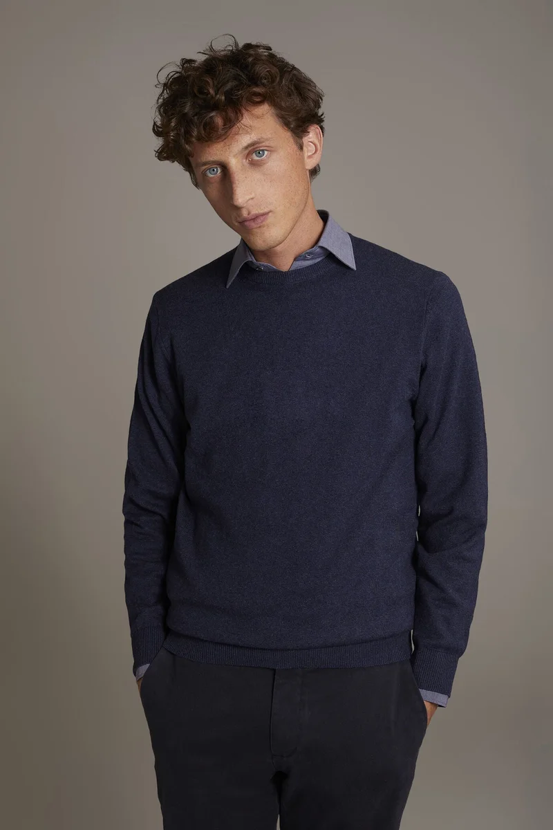 دوبل غانغر Wool blend round neck sweater - Space