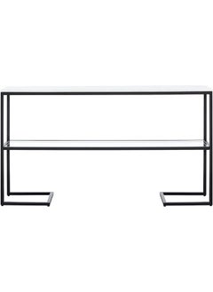 YINZUO YINZUO Console Table, 2 Designs 2 Size–One with Clear Glass and the Other with Marble Top, Lower Glass Shelf, Gold or Black Metal Frame, Entryway  - Image 4