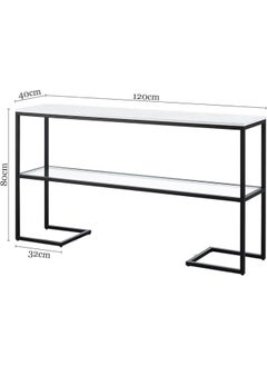 YINZUO YINZUO Console Table, 2 Designs 2 Size–One with Clear Glass and the Other with Marble Top, Lower Glass Shelf, Gold or Black Metal Frame, Entryway  - Image 2