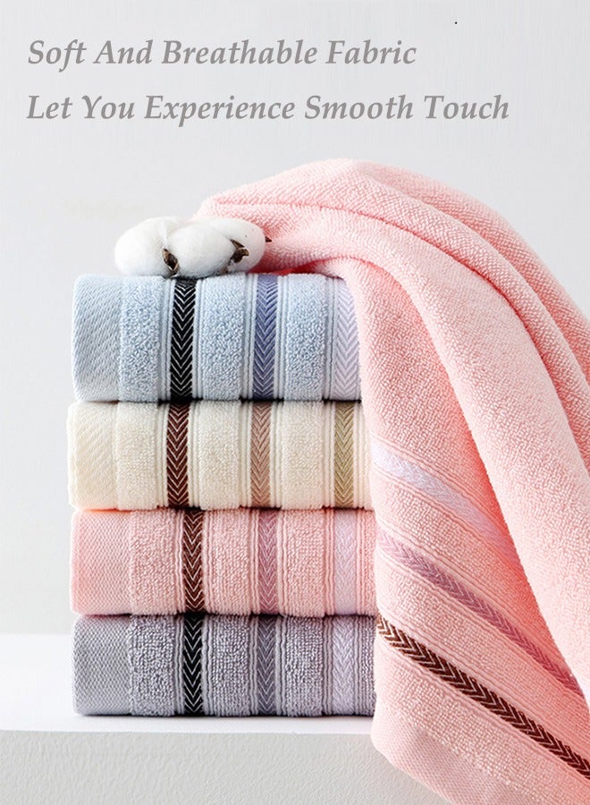 طقم مناشف حمام من 4 قطع - مناشف قطنية فاخرة 100% - فائقة الامتصاص، سميكة، مصنوعة من قطن طويل التيلة، مقاس 33*73 - Image 3