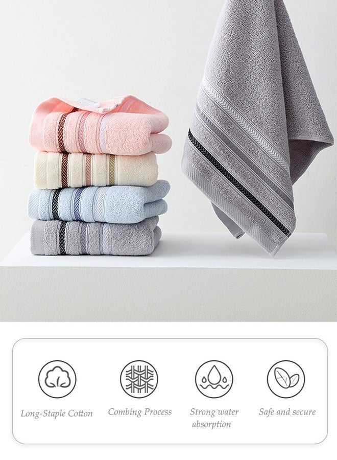 طقم مناشف حمام من 4 قطع - مناشف قطنية فاخرة 100% - فائقة الامتصاص، سميكة، مصنوعة من قطن طويل التيلة، مقاس 33*73 - Image 4