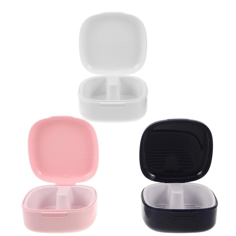 3Pcs Denture Case Leak Proof Portable Retainer Holder Box For Travel Office School - Image 1