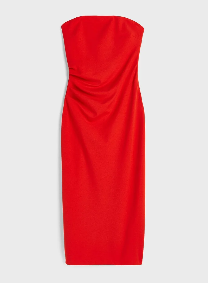 H&M Bardot Ruched Detail Dress