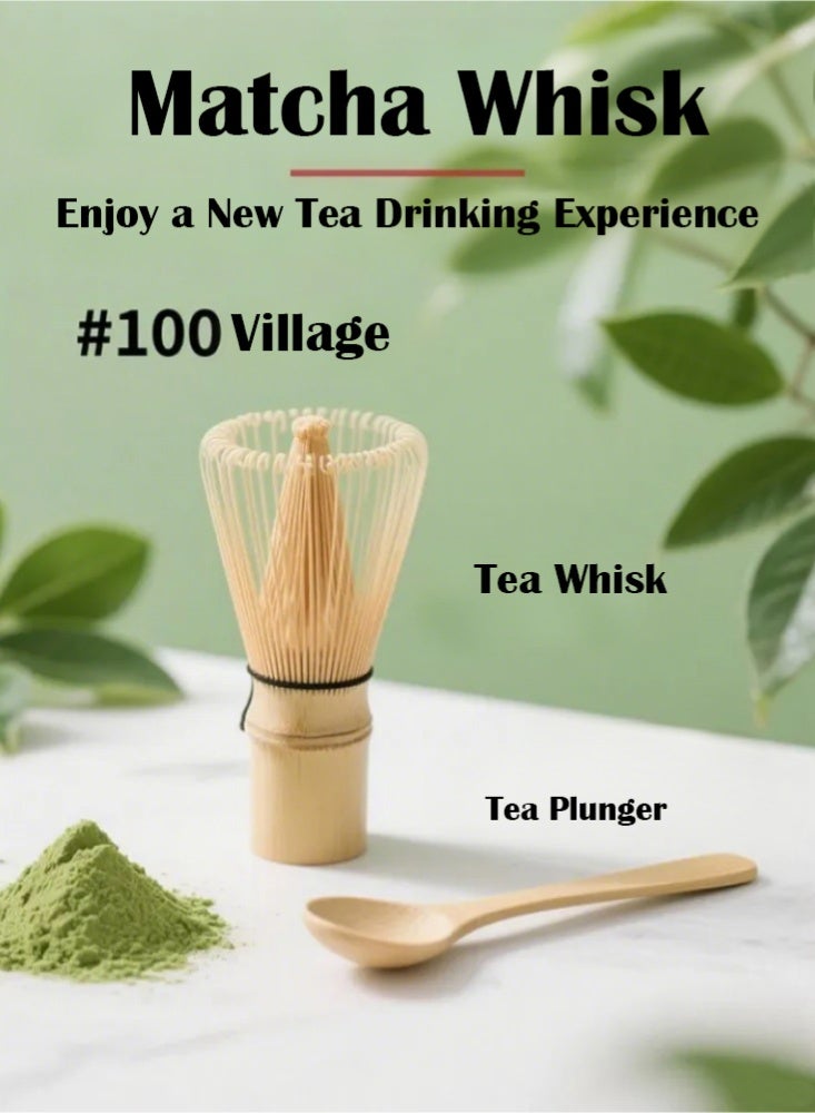 PHISMA 4 Piece Matcha Set, Traditional Handmade Tea Tool with Ceramic Bowl, Scoop, Prong Bamboo Matcha Whisk and Holder - Image 3