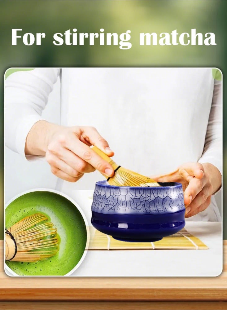 PHISMA 4 Piece Matcha Set, Traditional Handmade Tea Tool with Ceramic Bowl, Scoop, Prong Bamboo Matcha Whisk and Holder - Image 4
