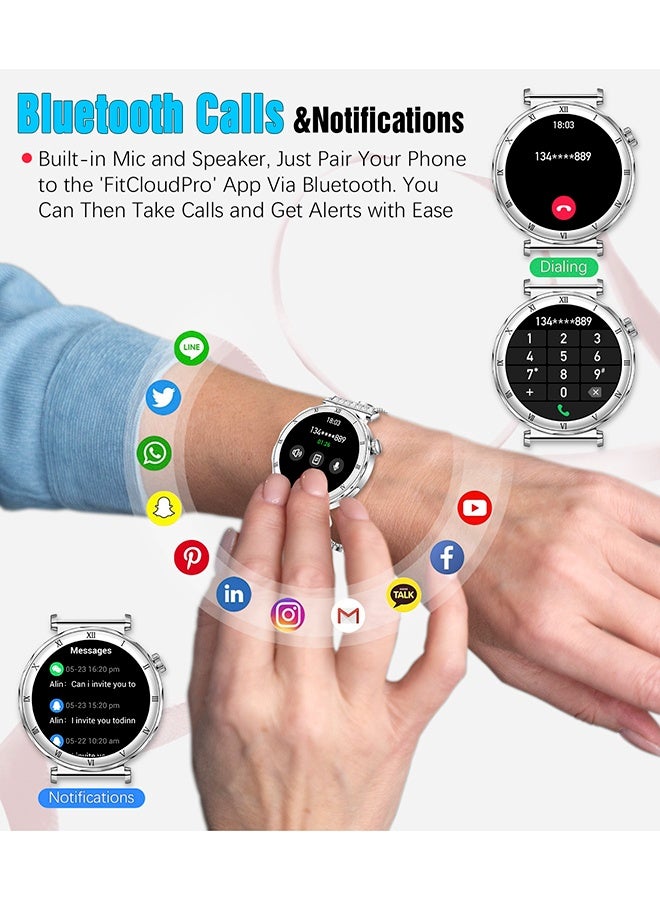 RollsTimi  Smart Watch for Women, 1.19" AMOLED HD Touch Screen Women's Smartwatch, Fitness Tracker with Sleep Monitor, Bluetooth Call, IP67 Waterproof, Compatible with iOS & Android - Image 4