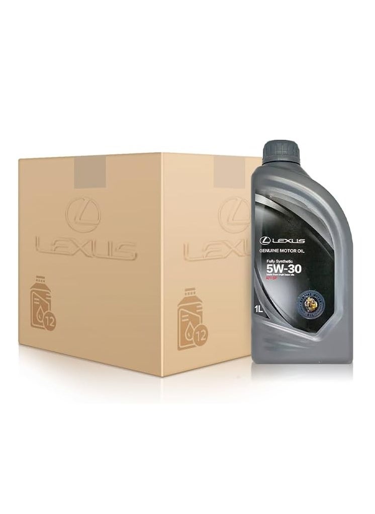 ليكساس زيت محركات لكزس 5W-30 تخليقي بالكامل – API SP أداء فائق وحماية طويلة الأمد للمحرك / ( كرتون 12عبوة * 1 لتر )  - Image 1