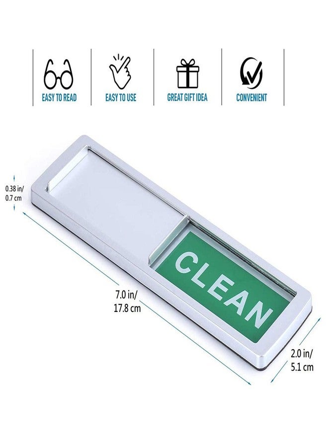 TabEnter Dishwasher Clean Dirty Indicator, Easy to Read & Slide, Can DIY Sign (Silver Dirty/Clean) - Image 3
