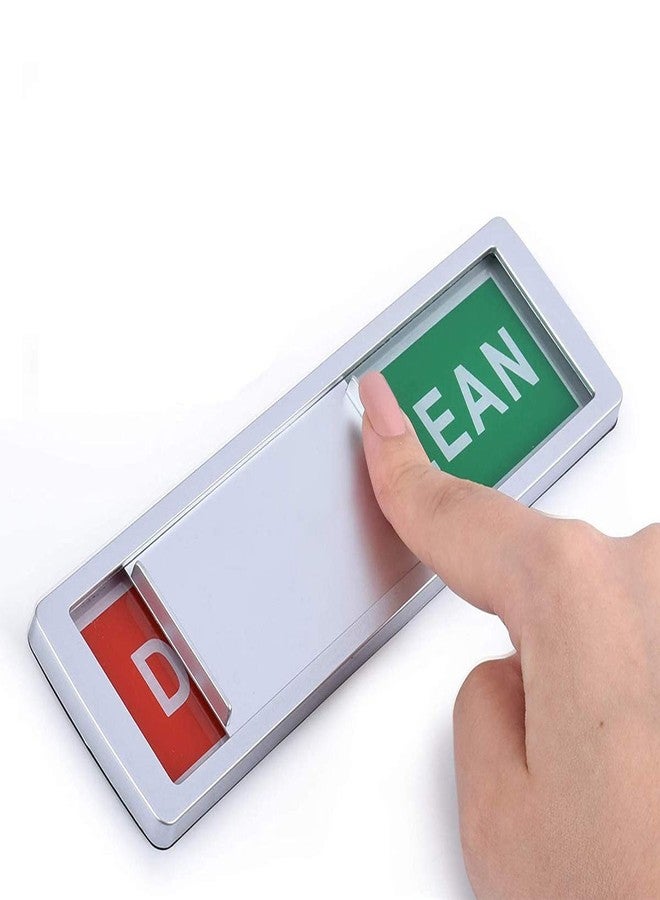 TabEnter Dishwasher Clean Dirty Indicator, Easy to Read & Slide, Can DIY Sign (Silver Dirty/Clean) - Image 1