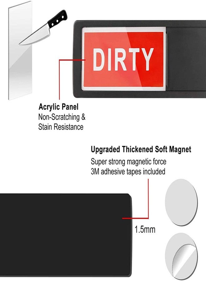 TabEnter Dishwasher Clean Dirty Indicator, Easy to Read & Slide, Can DIY Sign (Silver Dirty/Clean) - Image 4