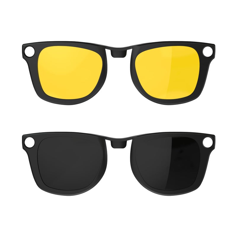 HIBLOKS 2Pcs Polarized Clip for RayBan Meta Wayfarer RW4006 Gen 2 RW4012 Regular 5022 Matte Black Frame Discoloration Clip for RayBan Meta Gen 2 Protect Your Eyes BlackYellow - Image 2