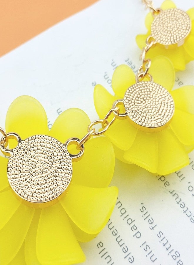 Bocar Flower Collar Necklace, Floral Flower Summer Beach Statement Choker Necklaces for Women Handmade Women Jewelry Party Gift (NK-10241-yellow) - Image 5