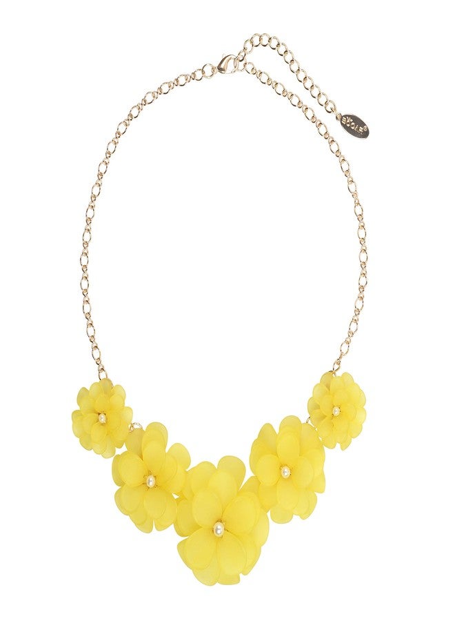 Bocar Flower Collar Necklace, Floral Flower Summer Beach Statement Choker Necklaces for Women Handmade Women Jewelry Party Gift (NK-10241-yellow) - Image 1