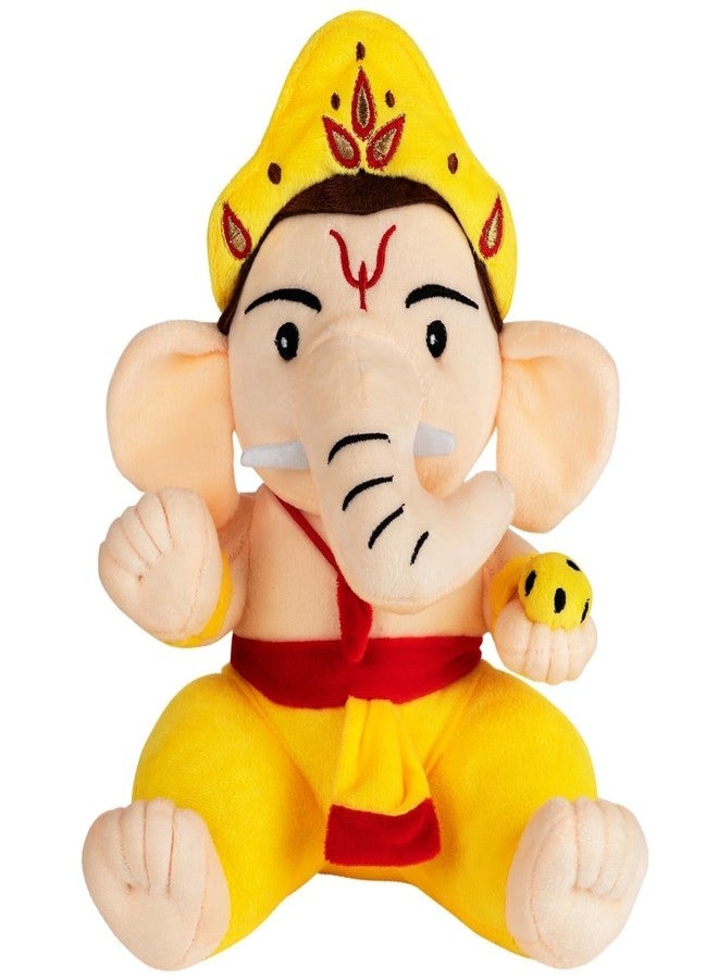 Improvhome Lord Ganesha with Laddu in Hand, Plush Soft Toys Stuffed for Baby Boy Girl, Bal Ganesha Gift for Infants, Toddlers & Babies (Size 32 cm) - Image 1