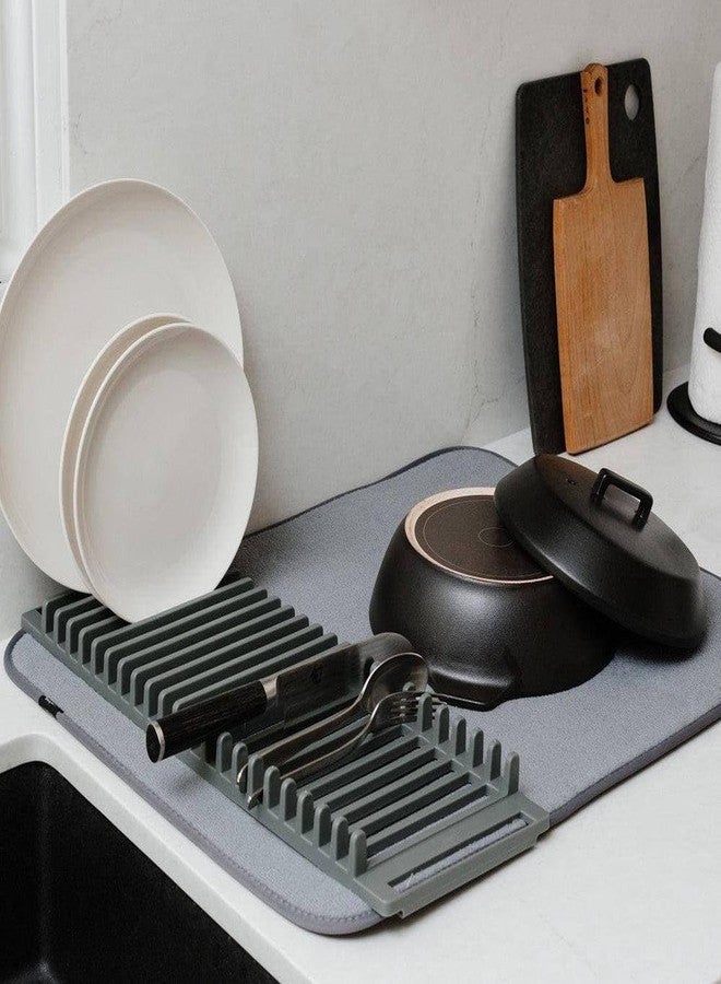 Smoni VRAJ Dish Drainer Kitchen Rack Plastic Microfiber Dish Drying Mat with Plate Rack Table Decorations, Home Kitchen Supplies (Multi Color) - Image 2