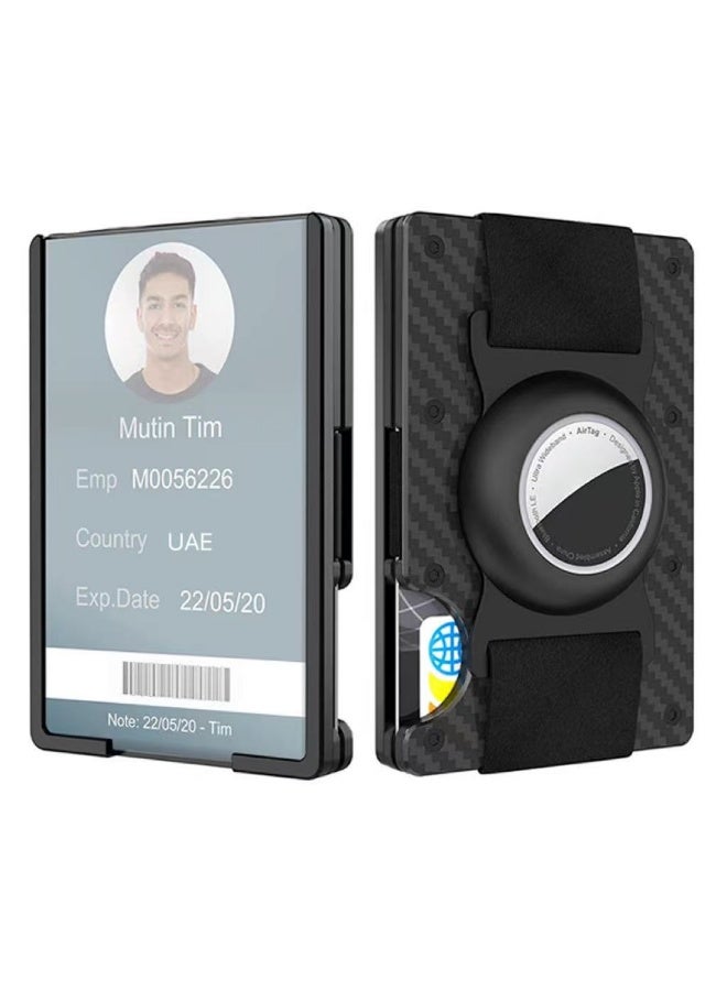 حامل بطاقة الائتمان من ألياف الكربون مع حامل علامة الهواء RFID حجب محفظة المال - Image 1