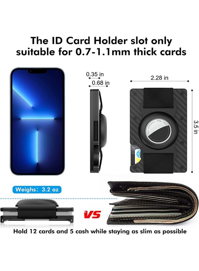 حامل بطاقة الائتمان من ألياف الكربون مع حامل علامة الهواء RFID حجب محفظة المال - Image 2