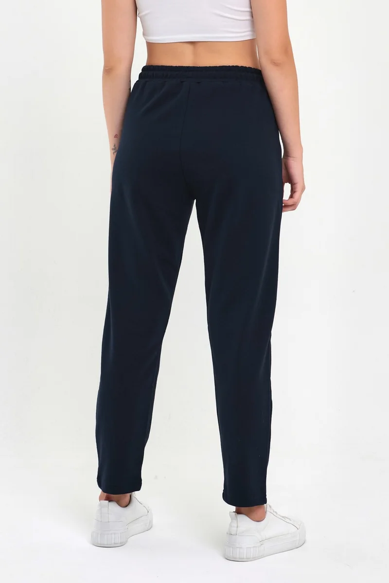 mmetalic Women's Navy Blue Classic Pocket Sweatpants