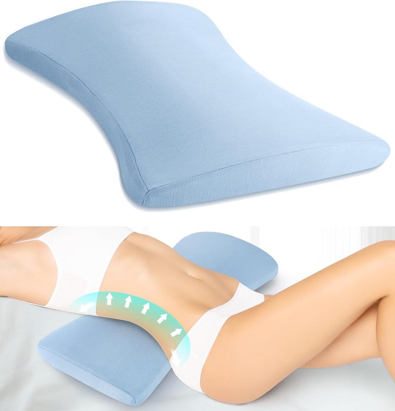 vamorry Lumbar Support Pillow for Bed Relief Back Pain: Lower Back Pillow for Sleeping - Memory Foam Waist Pillow - Back Wedge Bolster Pillow for Side, Back&Stomach Sleepers - Bed Rest Pillow for Car, Sofa - Image 1