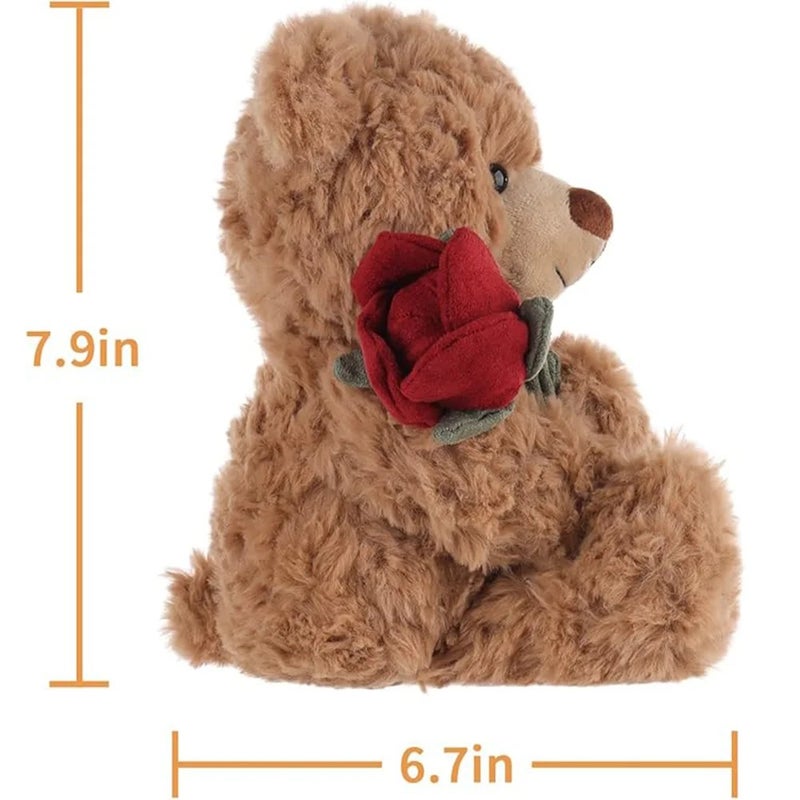 Y&D Brown Rose Bear Stuffed Plush Toy – Soft Cuddly Animal Gift for Mom, Girlfriend | Perfect Mother's Day & Valentine's Day Stuffed Animal Toy - Image 4