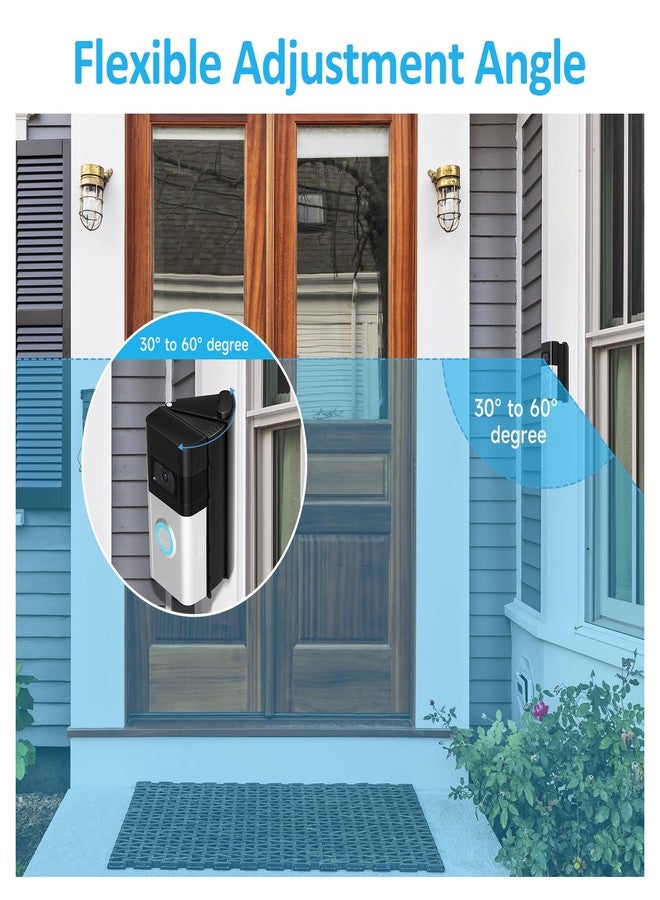 OLAIKE Adjustable 30 to 60 Degree Ring Doorbell Angle Mount for Doorbell 4/3/3 Plus/2nd Gen (2020 release)/2/1st, Ring Doorbell Mount, Ring Camera Door Mount, Ring Doorbell Holder for Apartment Door - Image 3