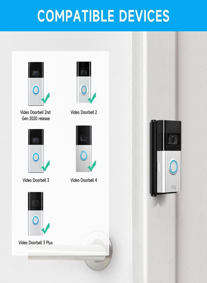 OLAIKE Adjustable 30 to 60 Degree Ring Doorbell Angle Mount for Doorbell 4/3/3 Plus/2nd Gen (2020 release)/2/1st, Ring Doorbell Mount, Ring Camera Door Mount, Ring Doorbell Holder for Apartment Door - Image 2