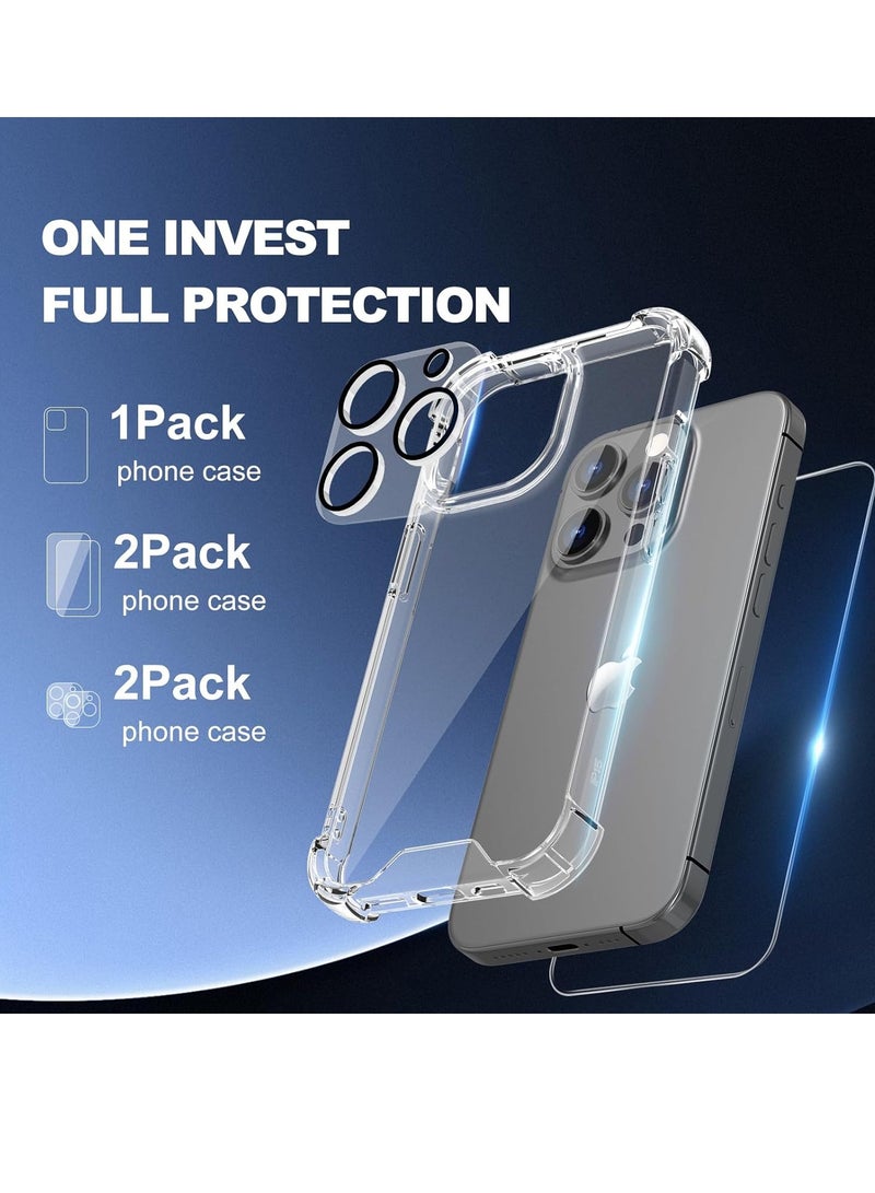 ELTRAZONE 5-in-1 Clear Case for iPhone 15 Pro Max – Includes 2 Glass Screen Protectors & 2 Camera Lens Protectors - Image 3