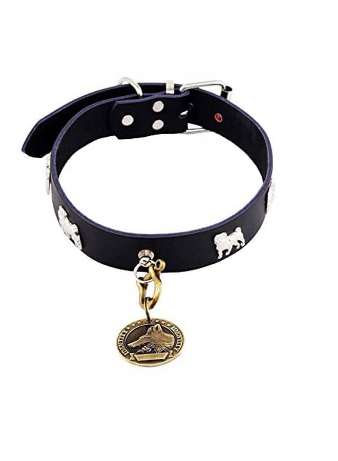 Imported Brass Round Shape Dog Print Collar Tag Cum Collar Charm For Dog & Puppy, Antique -Golden, Medium Design May Vary - Image 3