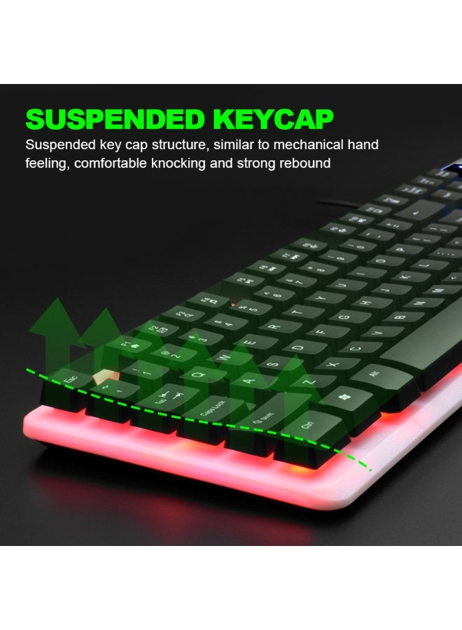 عام الألعاب مضيئة لوحة المفاتيح والماوس أوسب الميكانيكية يشعر السلكية لوحة المفاتيح والماوس مجموعة - Image 3