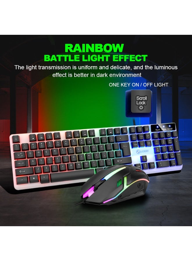 عام الألعاب مضيئة لوحة المفاتيح والماوس أوسب الميكانيكية يشعر السلكية لوحة المفاتيح والماوس مجموعة - Image 2