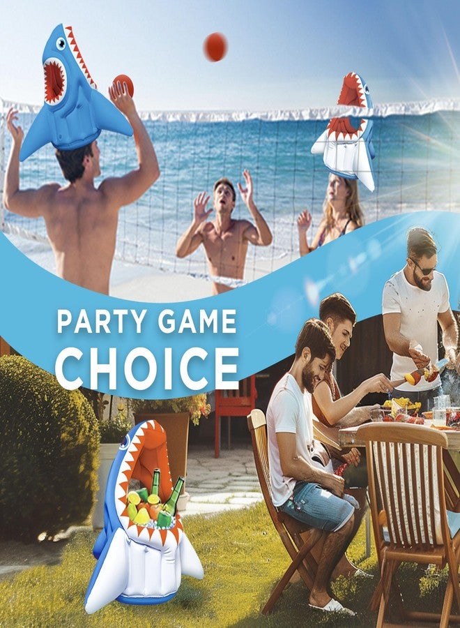 آي بلاي، آي ليرن لعبة iPlay, iLearn Kids Shark Pool Toy، لعبة مسبح قابلة للنفخ 3 في 1: كرة سلة، كرة قدم، كرة سلة، لعبة رمي الكرات، لعبة مائية عائمة للأطفال الصغار، هدية مثالية لحفلات الصيف في الفناء الخارجي والشاطئ، مناسبة للأولاد والبنات من عمر 3 إلى 8 سنوات - Image 4