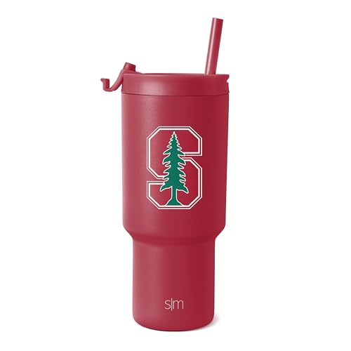 Simple Modern Officially Licensed Collegiate Stanford Cardinal 30 oz Tumbler with Flip Lid and Straws Insulated Cup Stainless Steel Gifts for Men Women Trek Collection Stanford University - Image 1