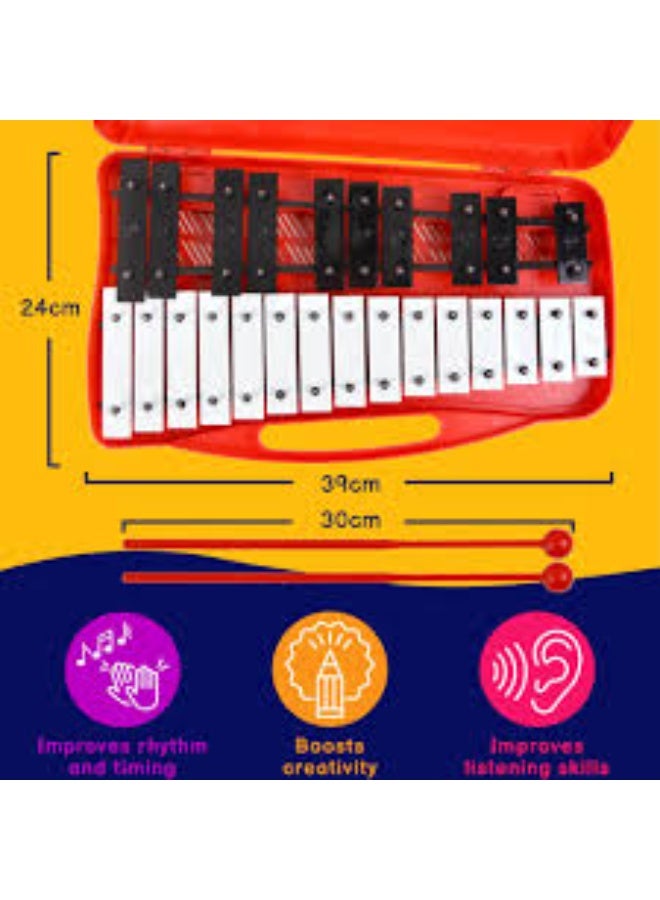25 Note Xylophone Colorful 25 Key Xylophone Colorful Glockenspiel Mini Marimba with Hard Case & Mallets – Educational Keyboard Percussion Musical Instrument for Kids Students & Beginners - Image 3