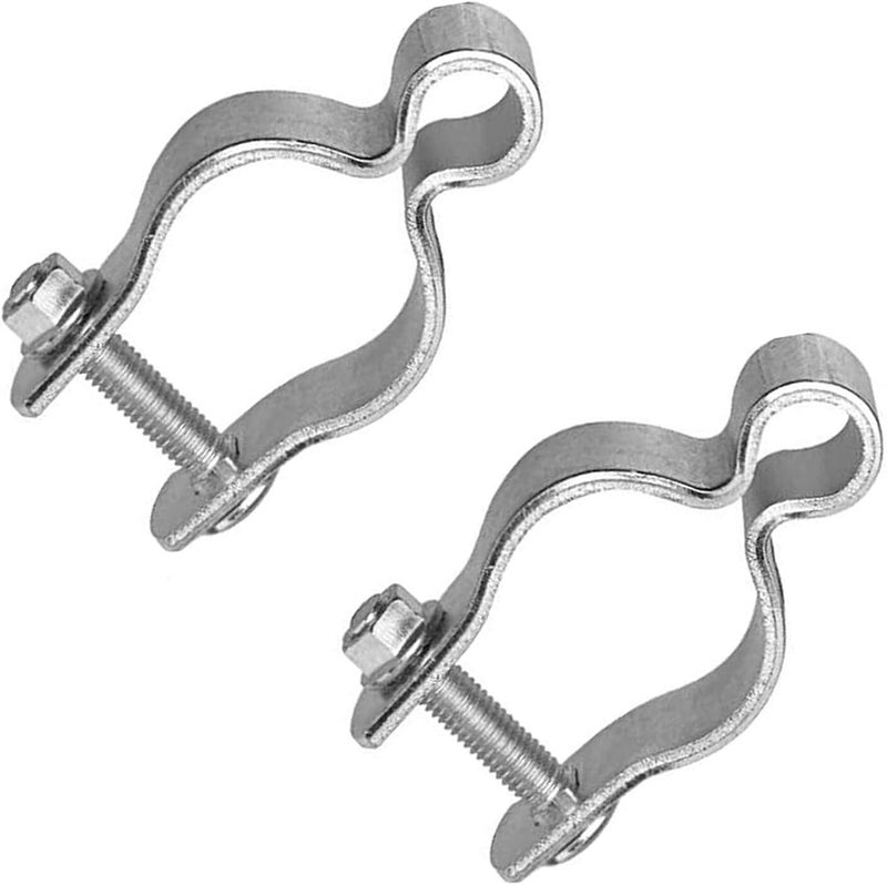 Wulankd 2 Pack 2-3/8inch Chain Link Fence Frame Gate Post Hinge/Galvanized Steel Zinc Plated Pipe Gate Hinge for 2-3/8 Outside Diameter Post/Pipe, Nut/Bolt Included for Hinge - Image 3