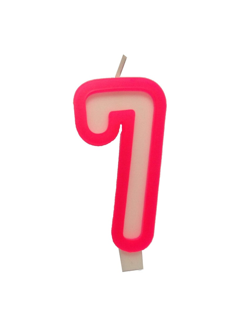 Funcart Funcart Pink and White Numerical 7 Style Candle for 7th Birthday DecorationCake TopperCake DecorationBirthday Decoration  - Image 2
