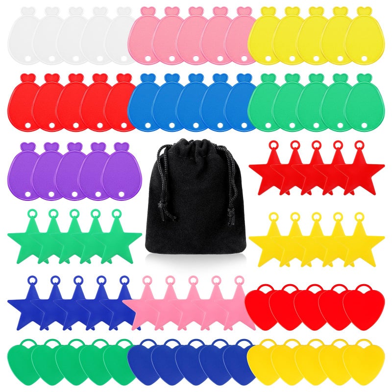 Charnoel 80 Pcs Plastic Balloon Weights Colorful Weights for Balloons for Birthday Party Christmas Wedding Celebration Decoration Balloon Heart Star Shaped 7 Colors - Image 3