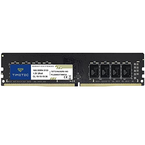 Timetec 16GB DDR4 2133MHz PC42133P PC417000 UDIMM Desktop RAM 288Pin 12V CL15 NonECC Unbuffered DIMM Memory Module Upgrade - Image 1