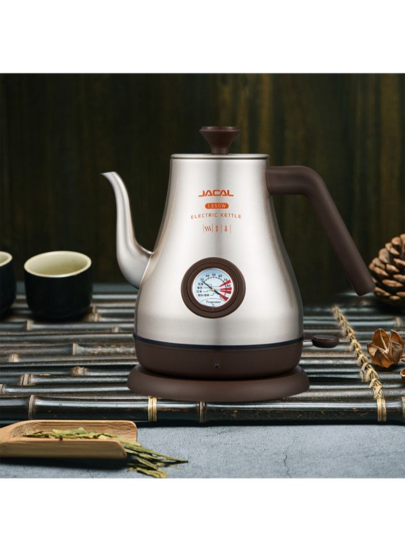 JACAL Stainless Steel Electric Kettle with Thermometer 1L 1350W - Image 2